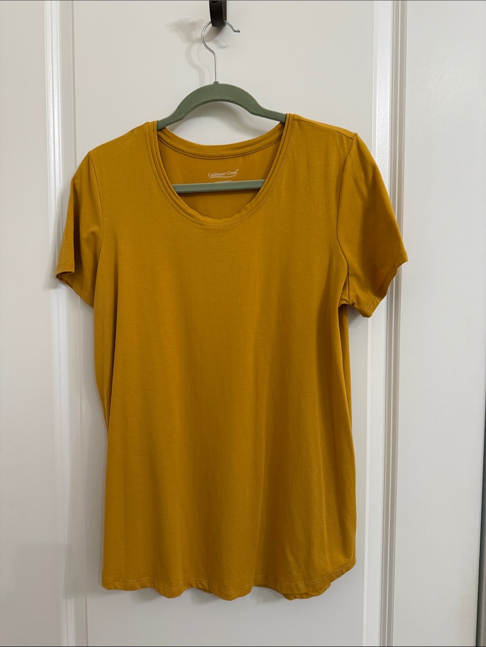 Coldwater Creek Goldenrod Short Sleeve Crewneck Tee tunic